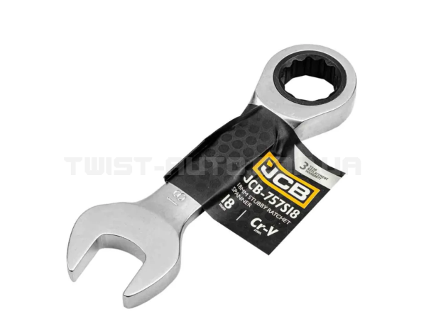 Ключ гайковий короткий з тріскачкою 18 мм JCB Tools JCB-757S18 Ключ гайковий короткий з тріскачкою 18 мм JCB Tools JCB-757S18