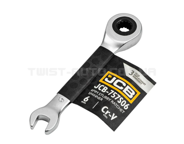 Ключ гайковий короткий з тріскачкою 6 мм JCB Tools JCB-757S06 Ключ гайковий короткий з тріскачкою 6 мм JCB Tools JCB-757S06