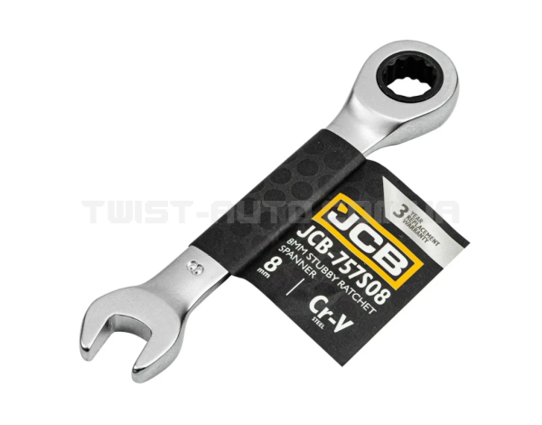 Ключ гайковий короткий з тріскачкою 8 мм JCB Tools JCB-757S08 Ключ гайковий короткий з тріскачкою 8 мм JCB Tools JCB-757S08