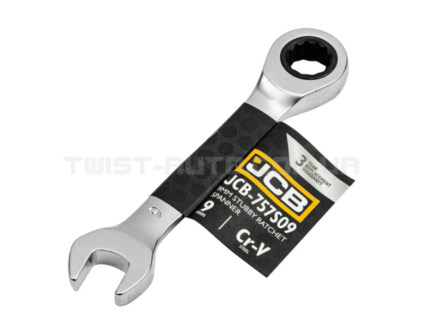 Ключ гайковий короткий з тріскачкою 9 мм JCB Tools JCB-757S09 Ключ гайковий короткий з тріскачкою 9 мм JCB Tools JCB-757S09