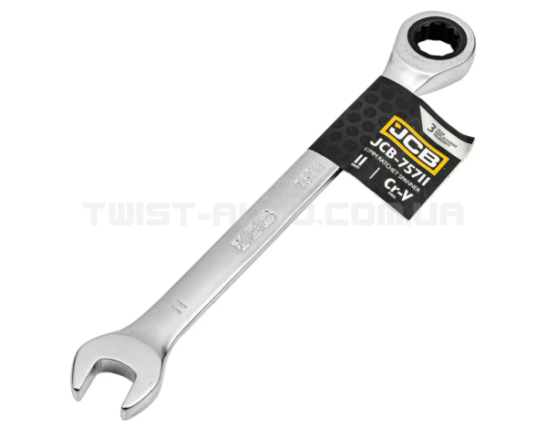 Ключ гайковий з тріскачкою 11 мм JCB Tools JCB-75711 Ключ гайковий з тріскачкою 11 мм JCB Tools JCB-75711