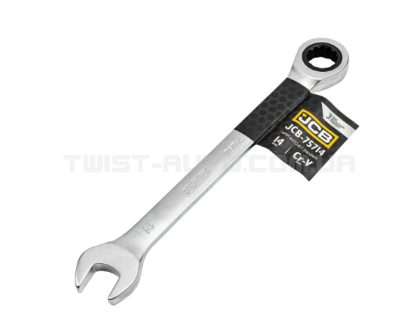 Ключ гайковий з тріскачкою 14 мм JCB Tools JCB-75714 Ключ гайковий з тріскачкою 14 мм JCB Tools JCB-75714
