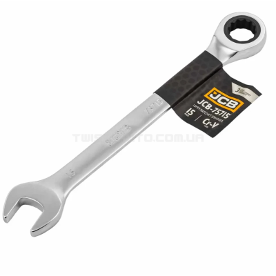 Ключ гайковий з тріскачкою 15 мм JCB Tools JCB-75715 Ключ гайковий з тріскачкою 15 мм JCB Tools JCB-75715