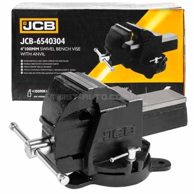 Лещата сталеві поворотні з ковадлом 4" (100мм) JCB Tools JCB-6540304 Лещата сталеві поворотні з ковадлом 4" (100мм) JCB Tools JCB-6540304