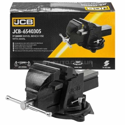 Лещата сталеві поворотні з ковадлом 5" (125мм) JCB Tools JCB-6540305 Лещата сталеві поворотні з ковадлом 5" (125мм) JCB Tools JCB-6540305