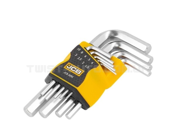 Набір Г-подіб. ключів HEX 9 од. (1,5 мм-10 мм) JCB Tools JCB-5093 Набір Г-подіб. ключів HEX 9 од. (1,5 мм-10 мм) JCB Tools JCB-5093