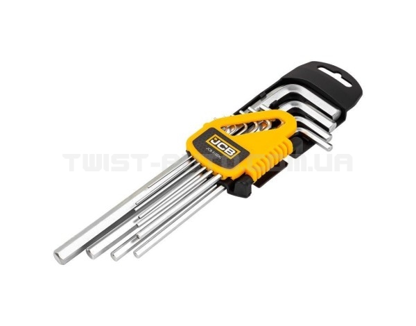 Набір Г-подіб. ключів екстра довгих HEX 10 од. (1,27 мм-10 мм) JCB Tools JCB-5102XL Набір Г-подіб. ключів екстра довгих HEX 10 од. (1,27 мм-10 мм) JCB Tools JCB-5102XL