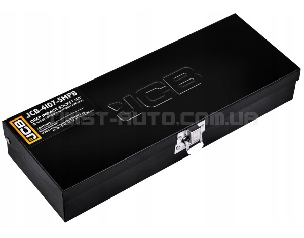 Набір головок глибоких ударних 10 од. 1/2" (6-гр.) JCB Tools JCB-4107-5MPB Набір головок глибоких ударних 10 од. 1/2" (6-гр.) JCB Tools JCB-4107-5MPB