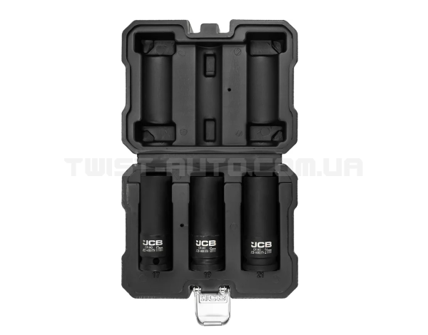 Набір головок глибоких ударних тонкостінних 3 од. 1/2" (6-гр.) JCB Tools JCB-4032TH Набір головок глибоких ударних тонкостінних 3 од. 1/2" (6-гр.) JCB Tools JCB-4032TH