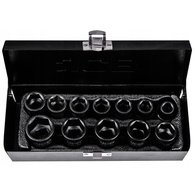 Набор ударных головок 12 ед. 1/2" (6-гр.) JCB Tools JCB-4129-5MPB