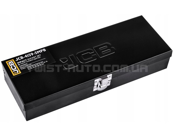 Набір головок ударних 15 од. 1/2" (6-гр.) JCB Tools JCB-4159-5MPB Набір головок ударних 15 од. 1/2" (6-гр.) JCB Tools JCB-4159-5MPB