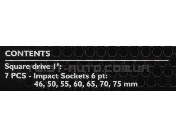 Набір головок ударних 7 од. 1" (6-гр.) (46-75 мм) JCB Tools JCB-8071-5MPB