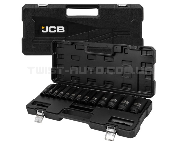 Набір головок ударних глибоких 13 од. 1/2" (6-гр.) JCB Tools JCB-4131-5MPB Набір головок ударних глибоких 13 од. 1/2" (6-гр.) JCB Tools JCB-4131-5MPB