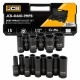 Набір головок ударних глибоких 15 од. 1/2" (12-гр.) JCB Tools JCB-4166D-9MPB