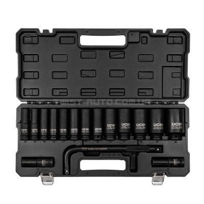 Набір головок ударних глибоких 16 од. 1/2'' (6-гр.) JCB Tools JCB-4166A-5MPB Набір головок ударних глибоких 16 од. 1/2'' (6-гр.) JCB Tools JCB-4166A-5MPB