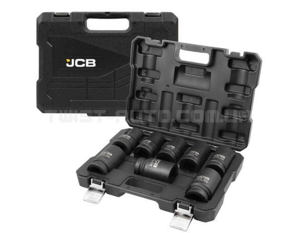 Набір головок ударних глибоких 8 од. 1'' (6-гр.) JCB Tools JCB-8081-5MPB Набір головок ударних глибоких 8 од. 1'' (6-гр.) JCB Tools JCB-8081-5MPB