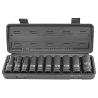 Набір головок ударних глибоких 1/2", 10 пр. (6-гр.) (10-24 мм) FORCEKRAFT FK-4107-5MPB Набір головок ударних глибоких 1/2", 10 пр. (6-гр.) (10-24 мм) FORCEKRAFT FK-4107-5MPB