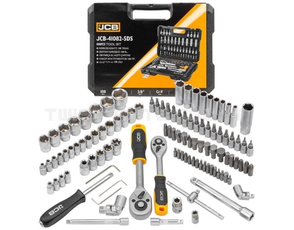 Набір інструментів 108 од. 1/4", 3/8" (6-гр.) (4-22 мм) JCB Tools JCB-41082-5DS