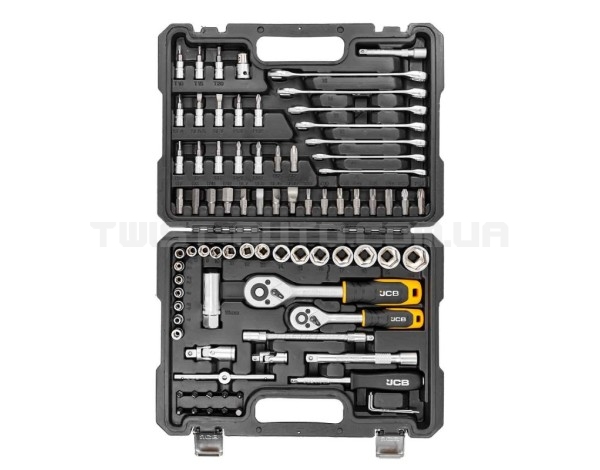 Набір інструментів 82 од. 1/4", 3/8" (6-гр.) (4-22 мм) JCB Tools JCB-4821-5DS Набір інструментів 82 од. 1/4", 3/8" (6-гр.) (4-22 мм) JCB Tools JCB-4821-5DS