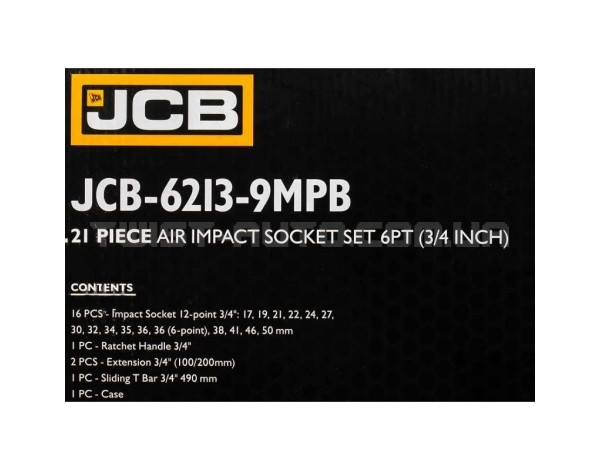 Набір інструментів ударних 21 пр. 3/4" (12-гр.) JCB Tools JCB-6213-9MPB