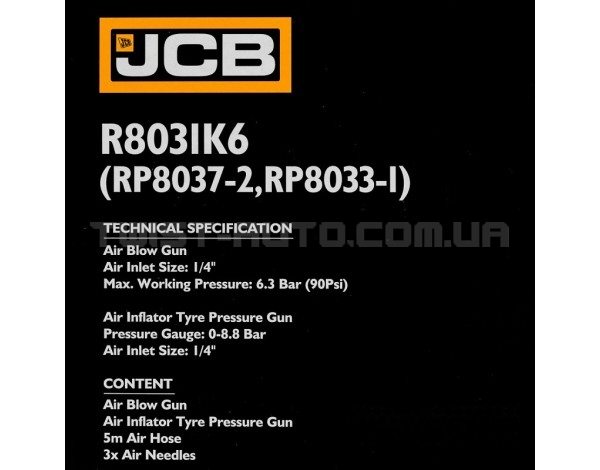 Набір пневмоінструменту JCB Tools JCB-R8031K6 Набір пневмоінструменту JCB Tools JCB-R8031K6