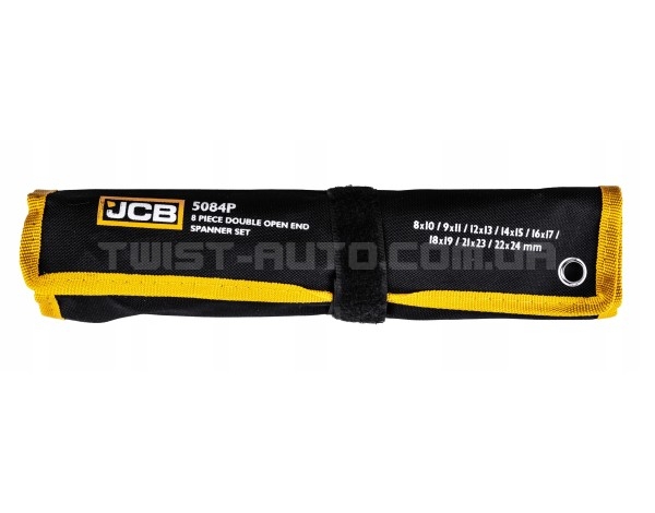 Набір рожкових ключів в чохлі 8 од. (8-24 мм) JCB Tools JCB-5084P Набір рожкових ключів в чохлі 8 од. (8-24 мм) JCB Tools JCB-5084P