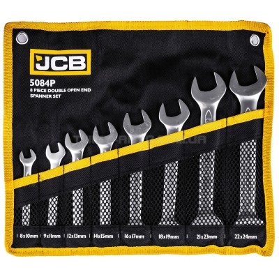 Набор рожковых ключей в чехле 8 ед. (8-24 мм) JCB Tools JCB-5084P Набор рожковых ключей в чехле 8 ед. (8-24 мм) JCB Tools JCB-5084P