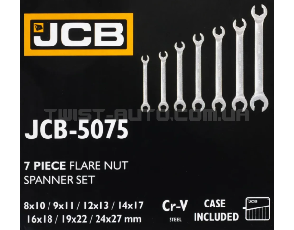 Набір розрізних ключів в чохлі 7 од. JCB Tools JCB-5075