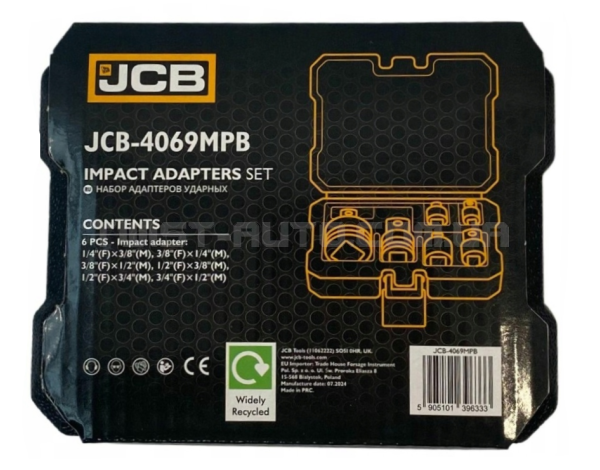 Набір ударних адаптерів 6 од. JCB Tools JCB-4069MPB Набір ударних адаптерів 6 од. JCB Tools JCB-4069MPB