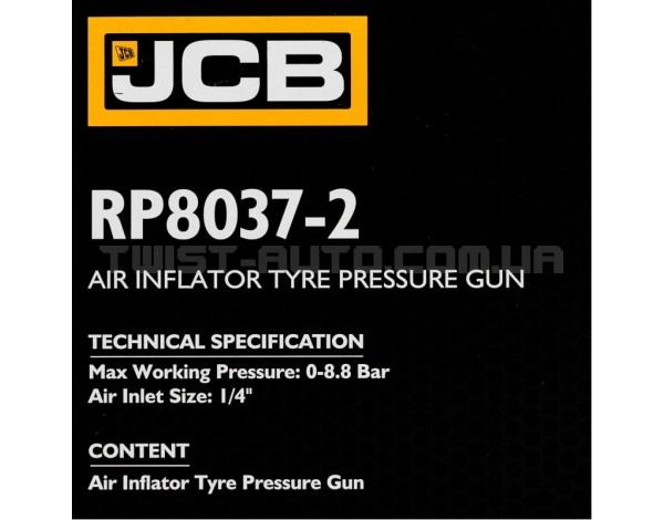 Пістолет для вимірювання тиску в шинах JCB Tools JCB-RP8037-2 Пістолет для вимірювання тиску в шинах JCB Tools JCB-RP8037-2