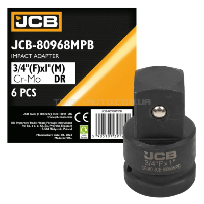 Ударний адаптер 3/4"(F) x 1"(M) JCB Tools JCB-80968MPB Ударний адаптер 3/4"(F) x 1"(M) JCB Tools JCB-80968MPB