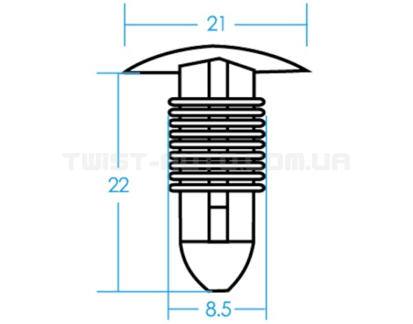 Кліпса автомобільна пластикова (внутрішня обшивка салону) (25шт.) RDS12 JTC