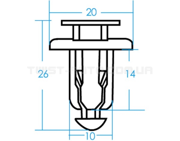 Клипса пластиковая автомобильная (бампер) ( уп 100 шт.) RD25 JTC