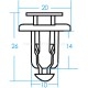 Клипса пластиковая автомобильная (бампер) ( уп 100 шт.) RD25 JTC