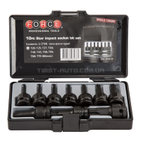 Набір головок-біт 1/2" Torx ударних 10 ін. (T20-T70) FORCE 41013 Набір головок-біт 1/2" Torx ударних 10 ін. (T20-T70) FORCE 41013