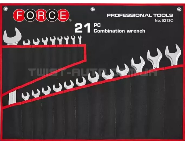 Набір ключів ріжково-накидних на полотні 21 пр. (6-36 мм) FORCE 5213C