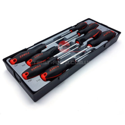 Набір викруток Torx з отвором 8 пр. FORCE 2086T Набір викруток Torx з отвором 8 пр. FORCE 2086T