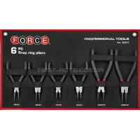 Набор съемников стопорных колец 6 пр. на полотне  FORCE 50653