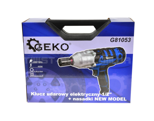 Гайковерт електричний ударний 1/2" + головка 450Вт Geko G81053