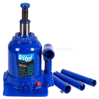 Домкрат гідравлічний телескоп 4т 2х циліндр. min 160мм - max 390мм 6,4 кг VITOL DB-40002C)/TF0402 Домкрат гідравлічний телескоп 4т 2х циліндр. min 160мм - max 390мм 6,4 кг VITOL DB-40002C)/TF0402