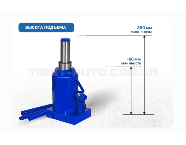 Домкрат гидравлический телескоп 50т min 300мм - max 480мм VITOL DB-5000/T95004