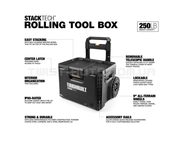 Ящик для инструментов TOUGHBUILT StackTech Rolling Tool Box TB-B1-B-70R