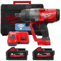 Гайковерт акумуляторний безщітковий 1'' (2400Нм) M18 ONEFHIWF1-802X, з кільцем (ЗУ+2ак) MILWAUKEE 4933459733 Гайковерт акумуляторний безщітковий 1'' (2400Нм) M18 ONEFHIWF1-802X, з кільцем (ЗУ+2ак) MILWAUKEE 4933459733