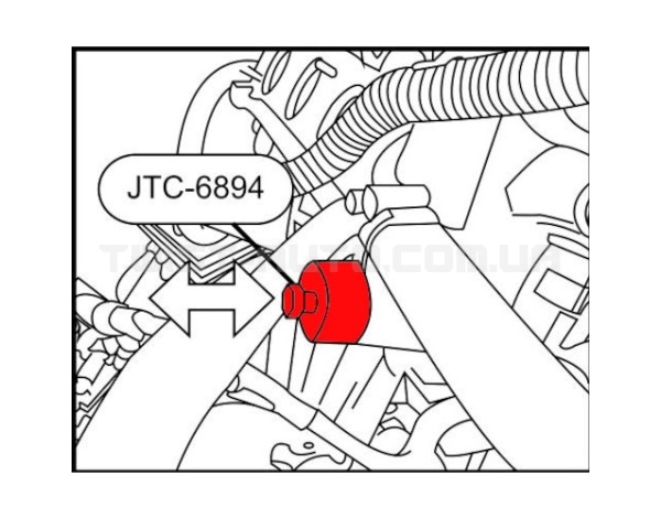 Пристрій для перевірки натягу ланцюга на двигуні BMW N20 6894 JTC