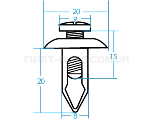 Кліпса автомобільна пластикова (бампер) (25шт.) RDS21 JTC