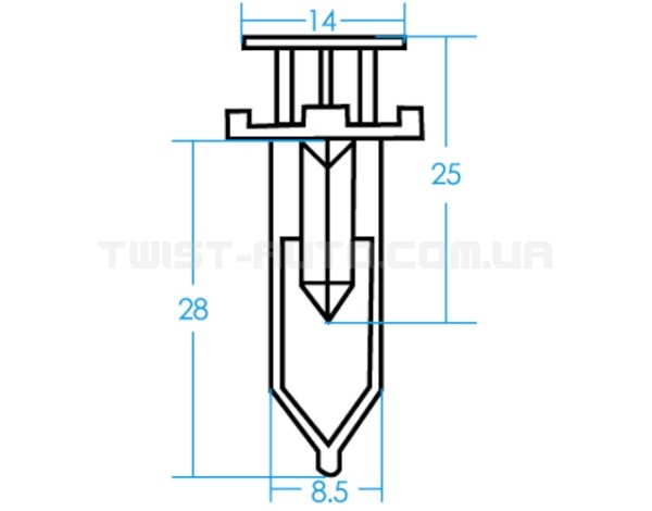 Кліпса автомобільна пластикова (бампер) (25шт.) RDS27 JTC