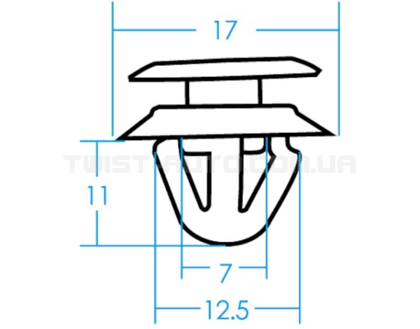 Кліпса автомобільна пластикова (для оббивки MAZDA) (25шт.) RDS39 JTC