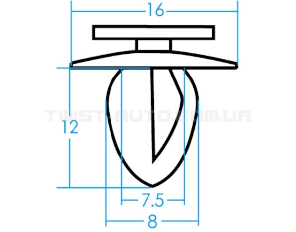 Кліпса автомобільна пластикова (для оббивки MITSUBISHI) (25шт.) RDS34 JTC