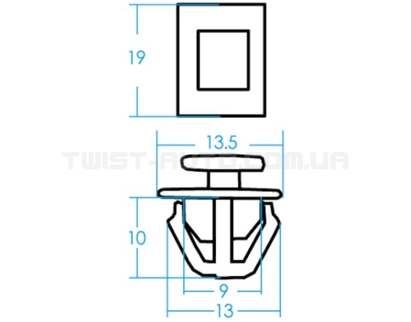 Кліпса автомобільна пластикова (дверні панелі HYUNDAI) (25шт.) RDS42 JTC