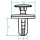 Кліпса автомобільна пластикова (загального призначення MITSUBISHI) (25шт.) RDS41 JTC